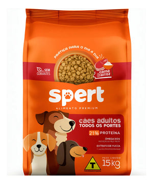 Ração Spert Cães Adultos Carne E Arroz Todos Os Portes 15kg