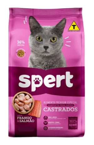 Ração Spert Premium para Gatos Castrados Adultos 10,1kg Frango e Salmão