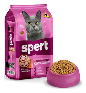 Ração Spert Premium para Gatos Castrados Adultos 10,1kg Frango e Salmão