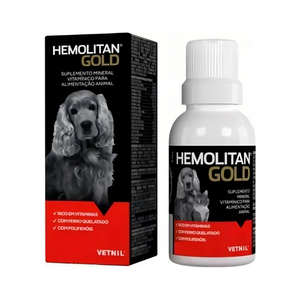 Hemolitan Gold Suplemento Vitamínico P/. Animais 60ml Vetnil
