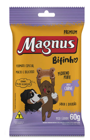 Bifinho Magnus para Cães Adultos Porte Mini e Pequeno Sabor Carne 60g
