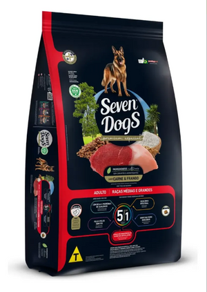 Ração Seven Dogs Cão Adulto Carne Frango 14kg