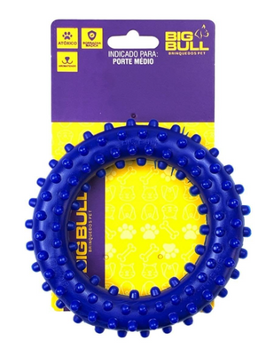 Big Bull Brinquedo Anel Antiestresse para Cachorros, Porte Médio, Cores Variadas
