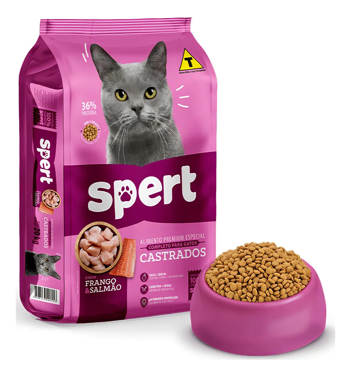 Ração Spert Premium para Gatos Castrados Adultos 10,1kg Frango e Salmão