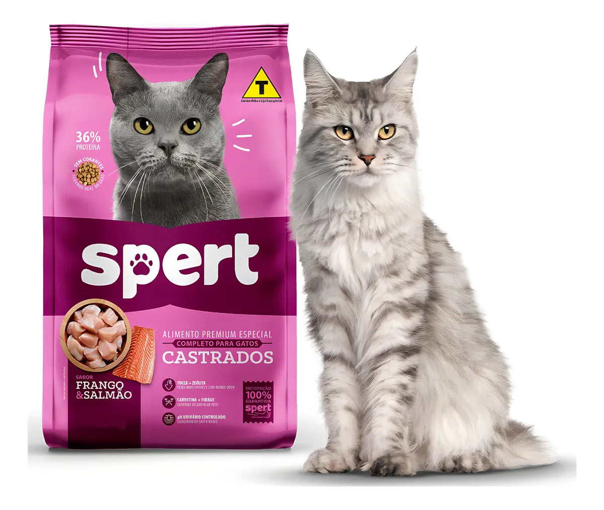 Ração Spert Premium para Gatos Castrados Adultos 10,1kg Frango e Salmão