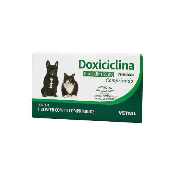 Doxiciclina Vetnil 50mg C/14 Comp. Para Cães E Gatos