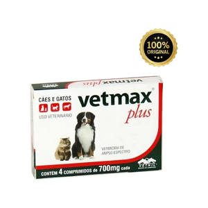 Vetmax Plus Vermifugo 4 Comprimidos 700mg - Vetnil