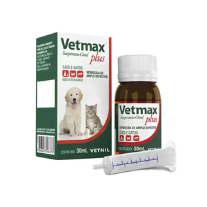 Vermífugo Vetmax Plus Filhotes Vetnil Cães E Gatos 30ml
