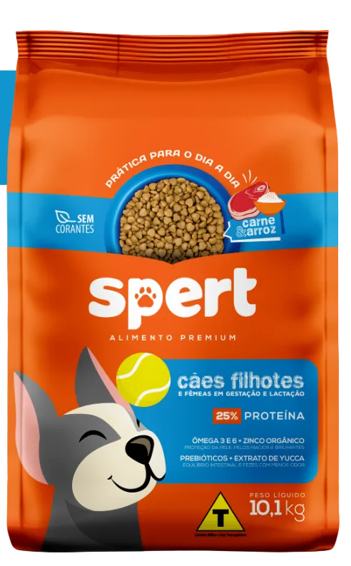 Ração Spert Cães Filhotes Carne e Arroz Todos os Portes 20kg