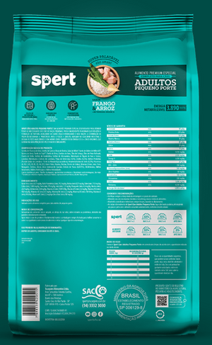 Spert Premium Especial Cães Adultos Porte Pequeno Frango,Arroz e Beterraba Branca 20kg