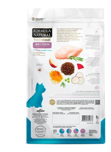 Ração Fórmula Natural Fresh Meat Cães Filhotes Portes Mini e Pequeno Frango 2,5 kg