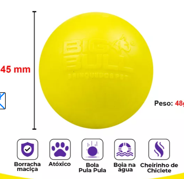 Bolinha Lisa Porte Pequeno 45mm Big Bull