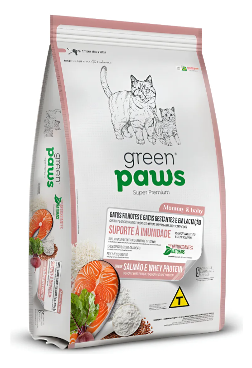 Green Paws Gatos Mommy E Baby Sabor Salmao E Whey 1,5kg