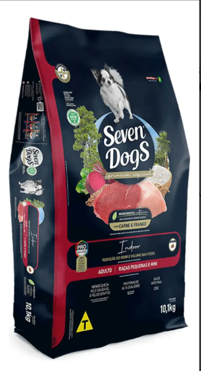 Ração Seven Dogs Adultos Pequenos 10,1kg Carne E Frango