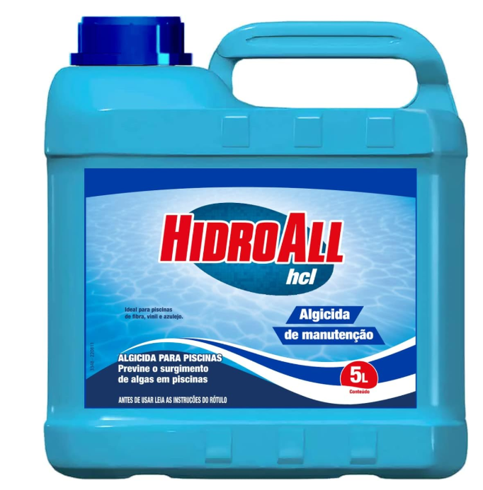 HidroAll Algicida Manutenção para Piscinas HCL 1 Litros