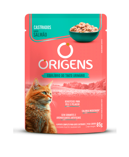 Ração Úmida Origens Gatos Castrados Salmão 85 g