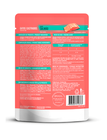Ração Úmida Origens Gatos Castrados Salmão 85 g