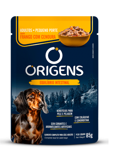 Ração Úmida Origens Cães Adultos Porte Pequeno Frango com Cenoura 85g