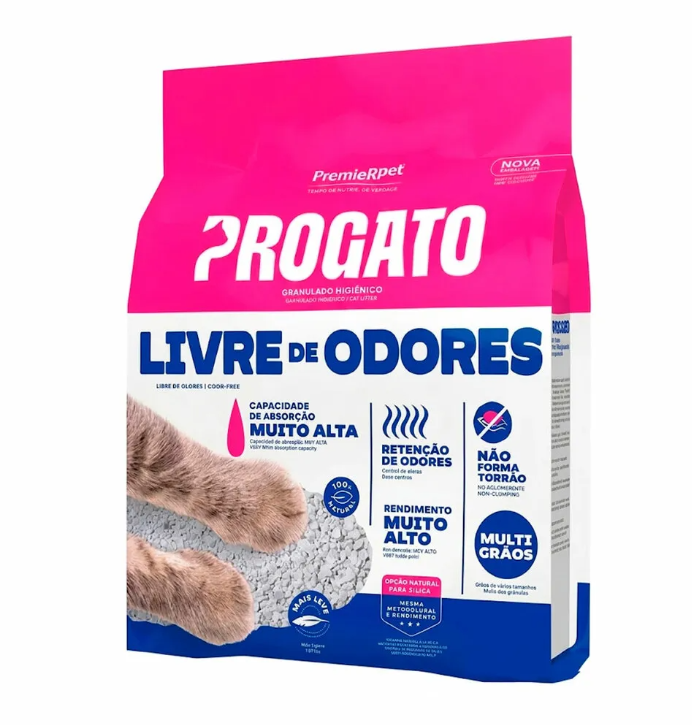 Areia Pro Gato Livre De Odores 3,6 Kg