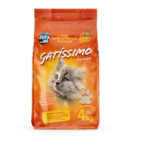 Areia Higiênica Premium Gatíssimo 4 kg